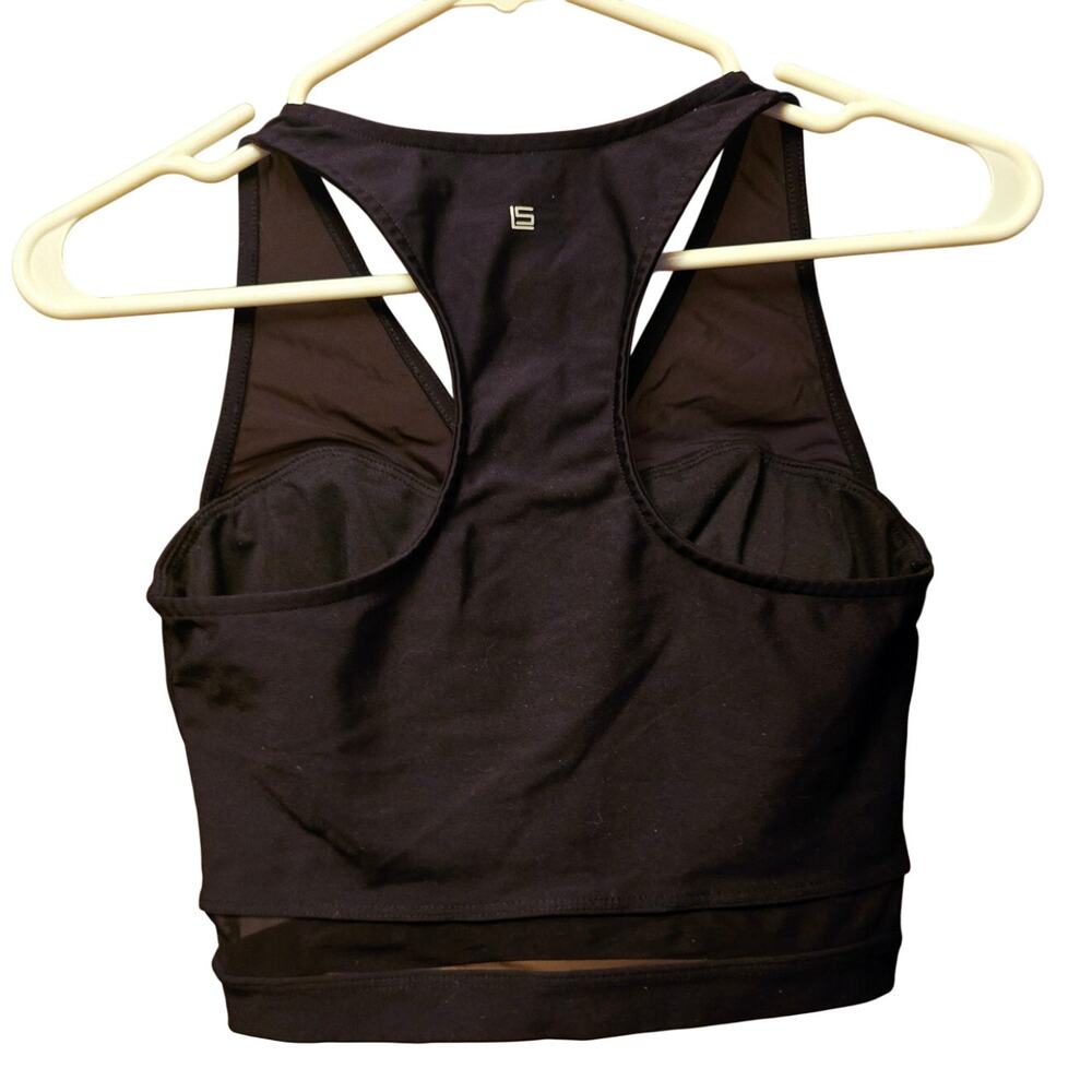 Lanston Sport black sheer paneled sports bra size small - Picture 2 of 5